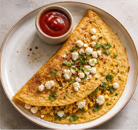 Besan Chilla with Paneer