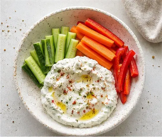 Hung Curd Dip with Veggies