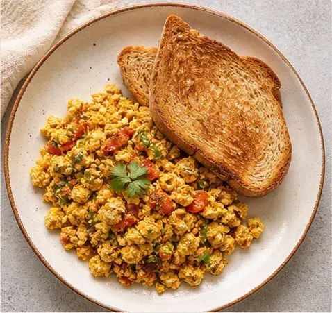 Paneer Bhurji with Toast