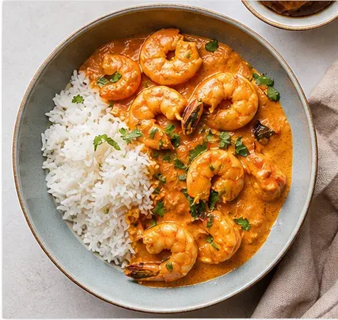 Prawn Curry with Rice