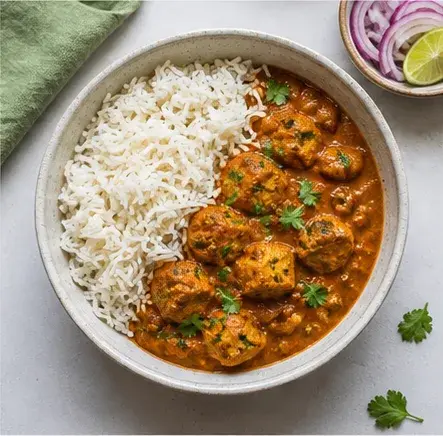 Soy Chunk Curry with Rice