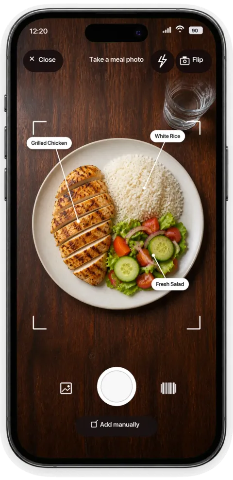 GymTribe meal-photo review with identified foods